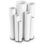 مواسير UPVC ضغط اسمي 17.2 بار مقاس ¼1 إنش سمك 2.49 مم لون أبيض