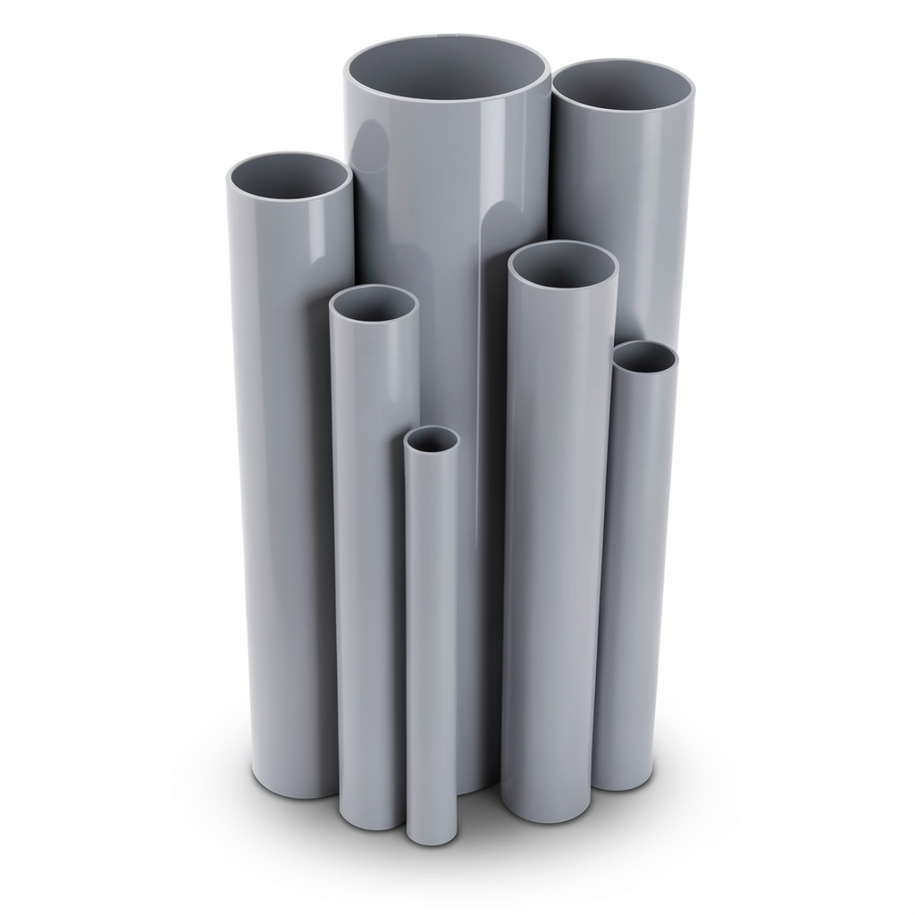 مواسير UPVC مقاس ¼ 1 إنش سمك 1.52 مم ضغط 8.6 بار لون رمادي
