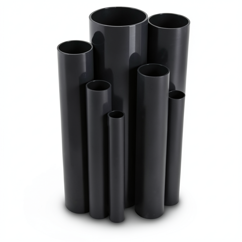 مواسير UPVC مقاس 1 إنش سمك 1.52 مم ضغط 11 بار لون أسود