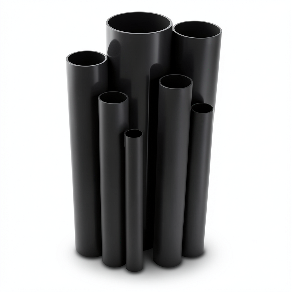 مواسير UPVC ضغط اسمي 11 بار مقاس ¼1 إنش سمك 1.63 مم لون أسود