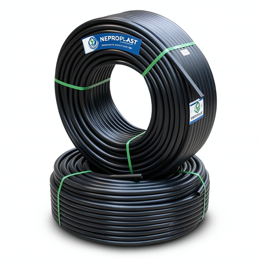 أنابيب HDPE PE 100 ضغط اسمي 16 بار قطر خارجي 50 مم سمك 4.6 مم لون أسود | نيبروبلاست