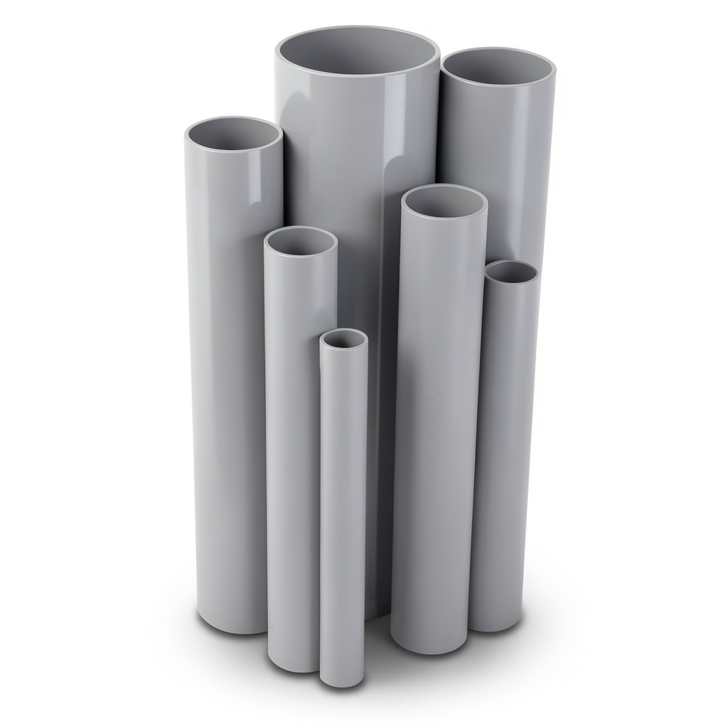 مواسير UPVC ضغط 21.7 بار مقاس 3/4 إنش سمك 2 مم لون رمادي
