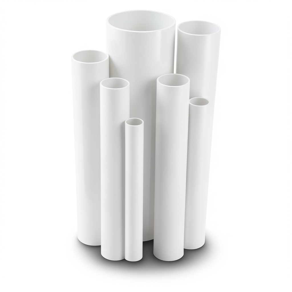 مواسير UPVC مقاس ½ 1 إنش سمك 2.84 مم ضغط 17.2 بار لون أبيض