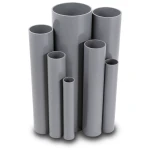 مواسير UPVC مقاس ¼ 1 إنش سمك 1.52 مم ضغط 8.6 بار لون رمادي