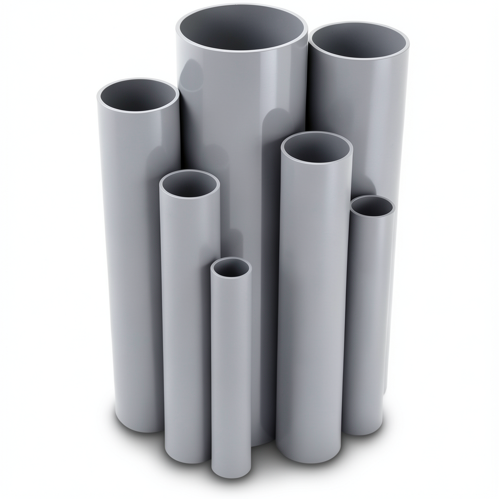 مواسير UPVC ضغط 8.6 بار مقاس 1½ إنش سمك 1.52 مم لون رمادي