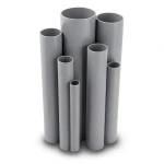 مواسير UPVC ضغط اسمي 11 بار مقاس 1 إنش سمك 1.52 مم لون رمادي