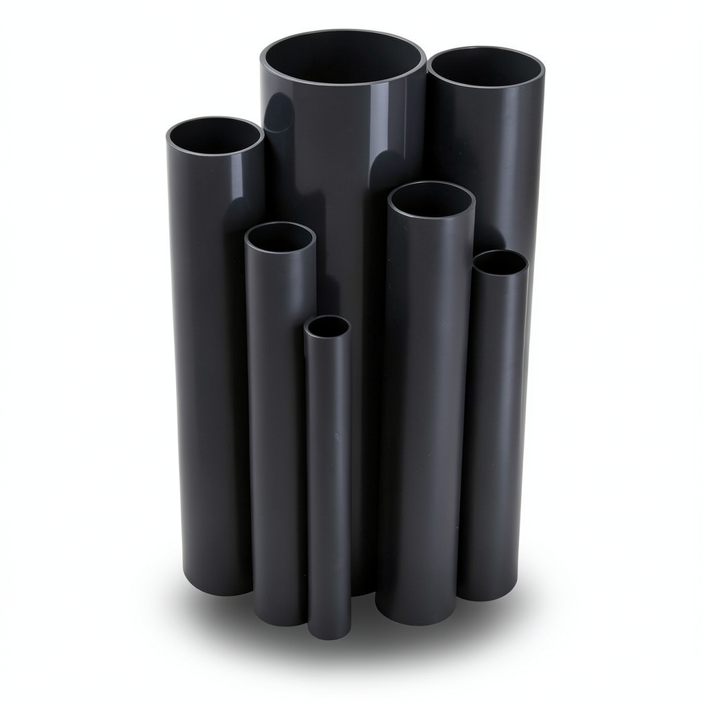 مواسير UPVC مقاس 1 إنش سمك 1.52 مم ضغط 11 بار لون أسود