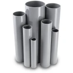مواسير UPVC ضغط اسمي 11 بار مقاس ¼1 إنش سمك 1.63 مم لون رمادي