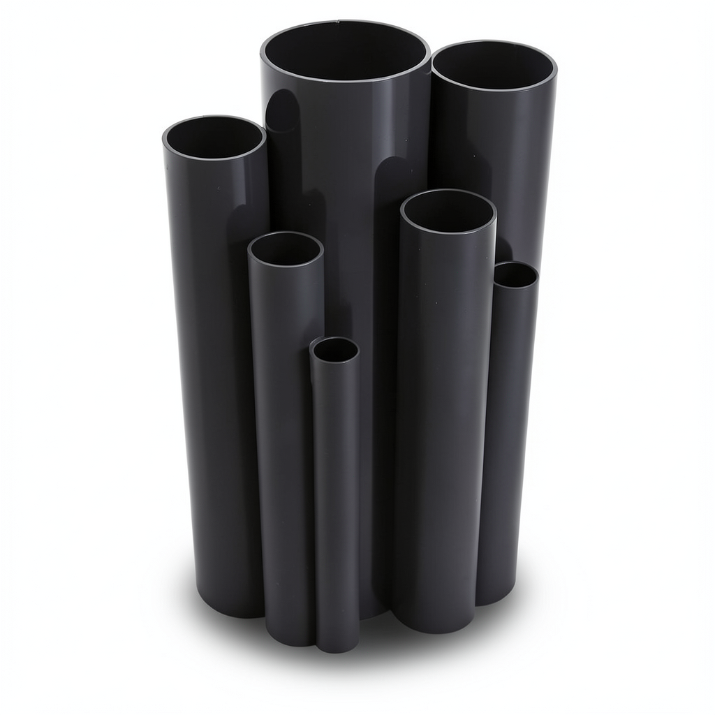 مواسير UPVC ضغط اسمي 11 بار مقاس ¼1 إنش سمك 1.63 مم لون أسود