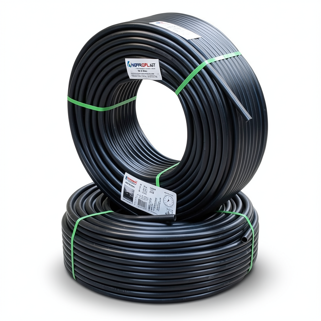 أنابيب HDPE PE 100 ضغط اسمي 16 بار قطر خارجي 125 مم سمك 11.4 مم لون أسود | نيبروبلاست