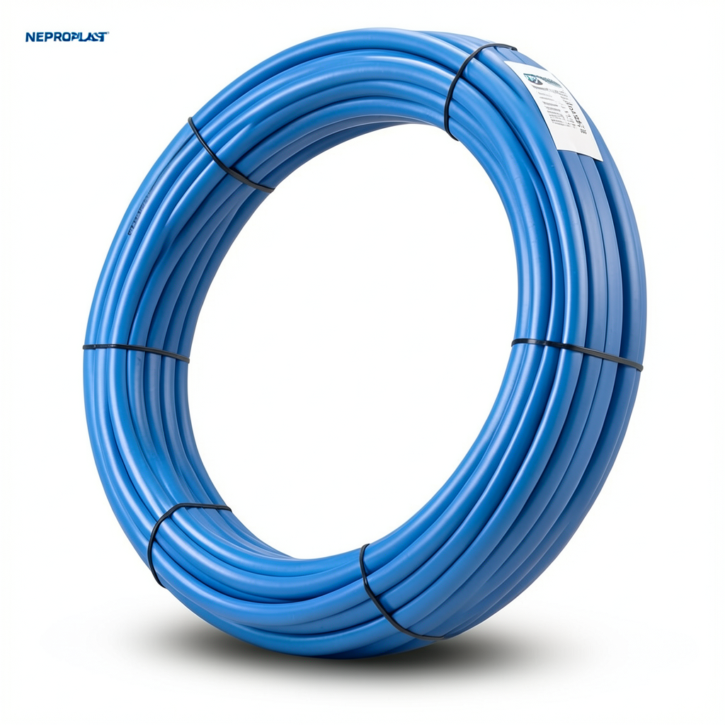 Neproplast HDPE Pipes PE 100 Pressure 10 Bar Outside Diameter 25 mm Thickness 1.8 mm Blue | NEPROPLAST