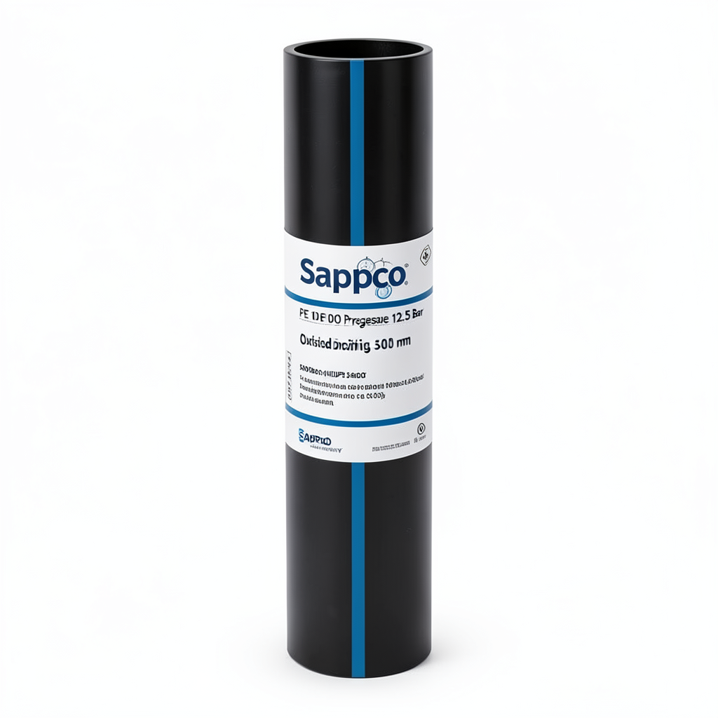 أنابيب HDPE PE 100 ضغط 12.5 بار قطر خارجي 500 مم سمك 36.8 مم لون أسود | سابكو