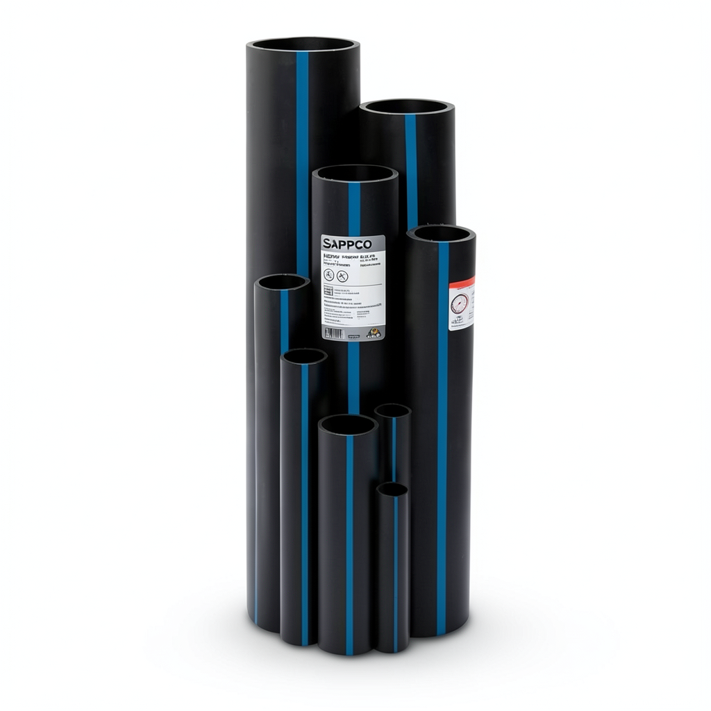 Sappco HDPE Pipes PE 100 Pressure 12.5 Bar Outside Diameter 90 mm Thickness 6.7 mm Black | SAPPCO