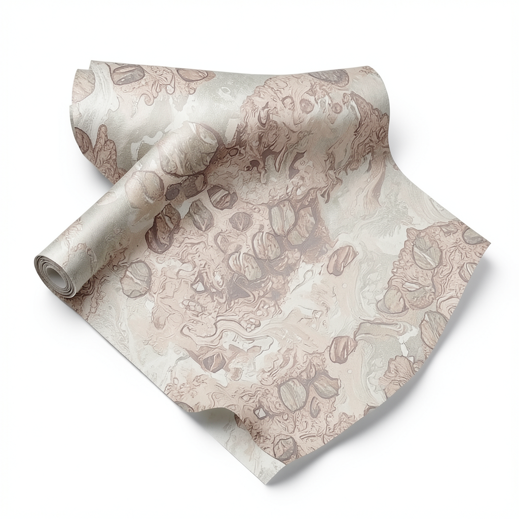 Italian Patterned Wallpaper 10m x 0.53m Light Brown, Model 73524