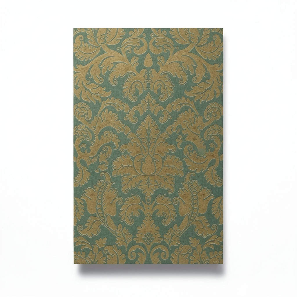 German Wallpaper Green with Gold 10m x 0.53m, Model 515831