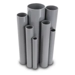 مواسير UPVC ضغط اسمي 21.7 بار مقاس 1 إنش سمك 2.5 مم لون رمادي