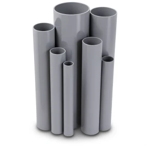 مواسير UPVC ضغط اسمي 21.7 بار مقاس 1 إنش سمك 2.5 مم لون رمادي
