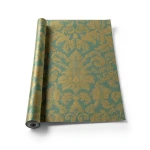 German Wallpaper Green with Gold 10m x 0.53m, Model 515831