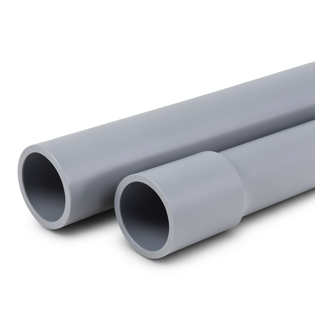 مواسير UPVC ضغط 8.6 بار مقاس 6 إنش سمك 5.2 مم لون رمادي