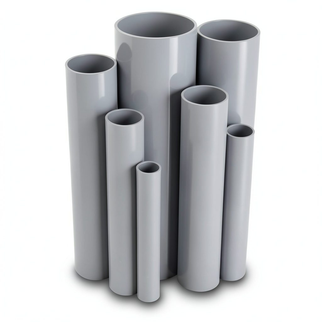 مواسير UPVC ضغط اسمي 8.6 بار مقاس 2 إنش سمك 1.85 مم لون رمادي