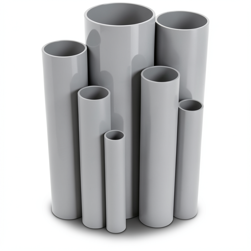 مواسير UPVC مقاس 1 إنش سمك 1.96 مم ضغط 17.2 بار لون رمادي