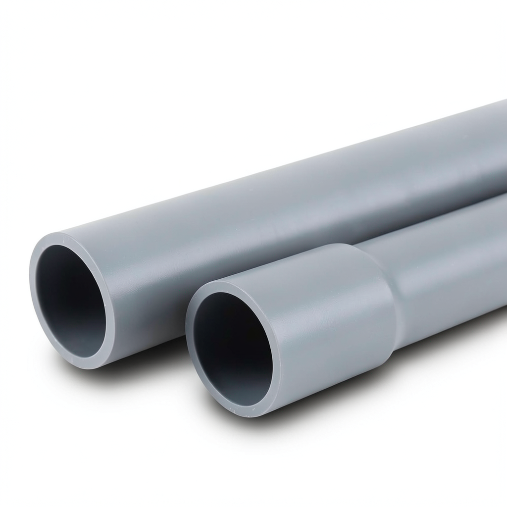 مواسير UPVC ضغط 11 بار مقاس 8 إنش سمك 8.4 مم لون رمادي