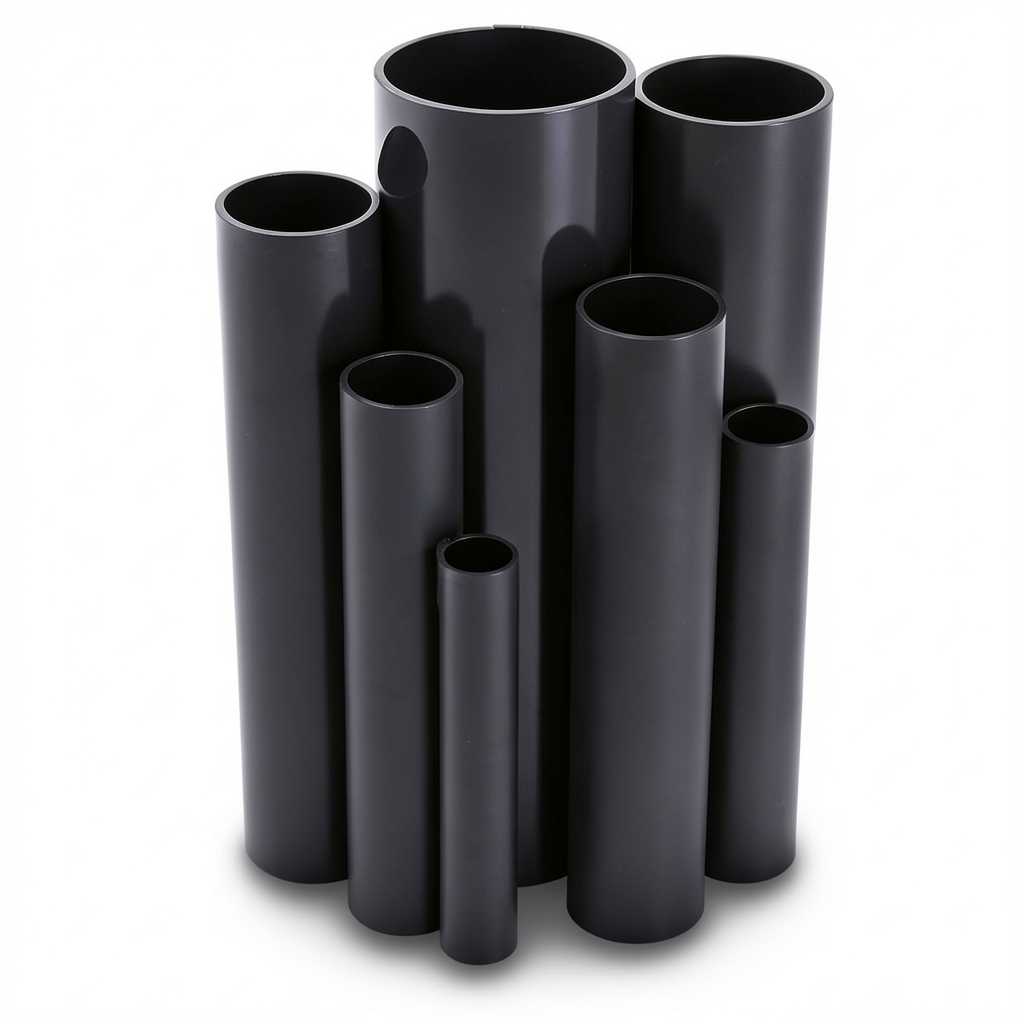 مواسير UPVC ضغط اسمي 8.6 بار مقاس 2 إنش سمك 1.85 مم لون اسود