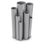 مواسير UPVC ضغط 17.2 بار مقاس ¼ 1 إنش سمك 2.49 مم لون رمادي