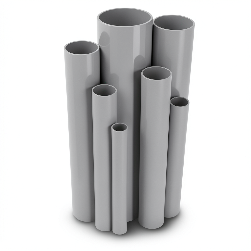 مواسير UPVC ضغط 17.2 بار مقاس ¼ 1 إنش سمك 2.49 مم لون رمادي