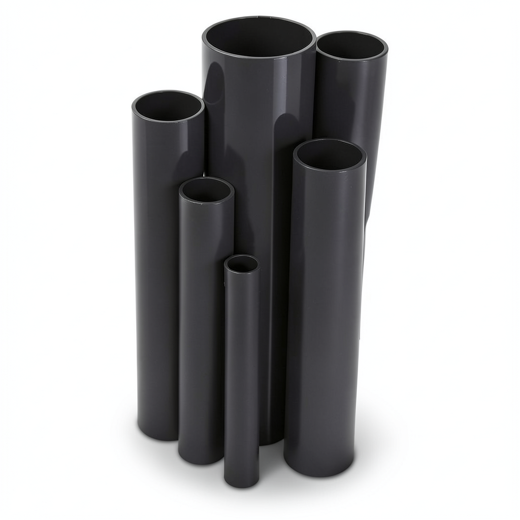 UPVC Pipes Nominal Pressure 17.2 Bar Size 1 ¼ inch Thickness 2.49 mm Black