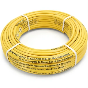 أنابيب HDPE PE 100 ضغط 16 بار قطر خارجي 50 مم سمك 4.6 مم لون أصفر | نيبروبلاست