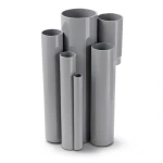 مواسير UPVC ضغط 17.2 بار مقاس ½ 1 إنش سمك 2.84 مم لون رمادي