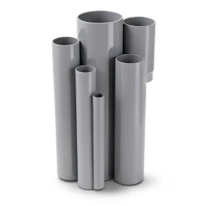 مواسير UPVC ضغط 17.2 بار مقاس ½ 1 إنش سمك 2.84 مم لون رمادي