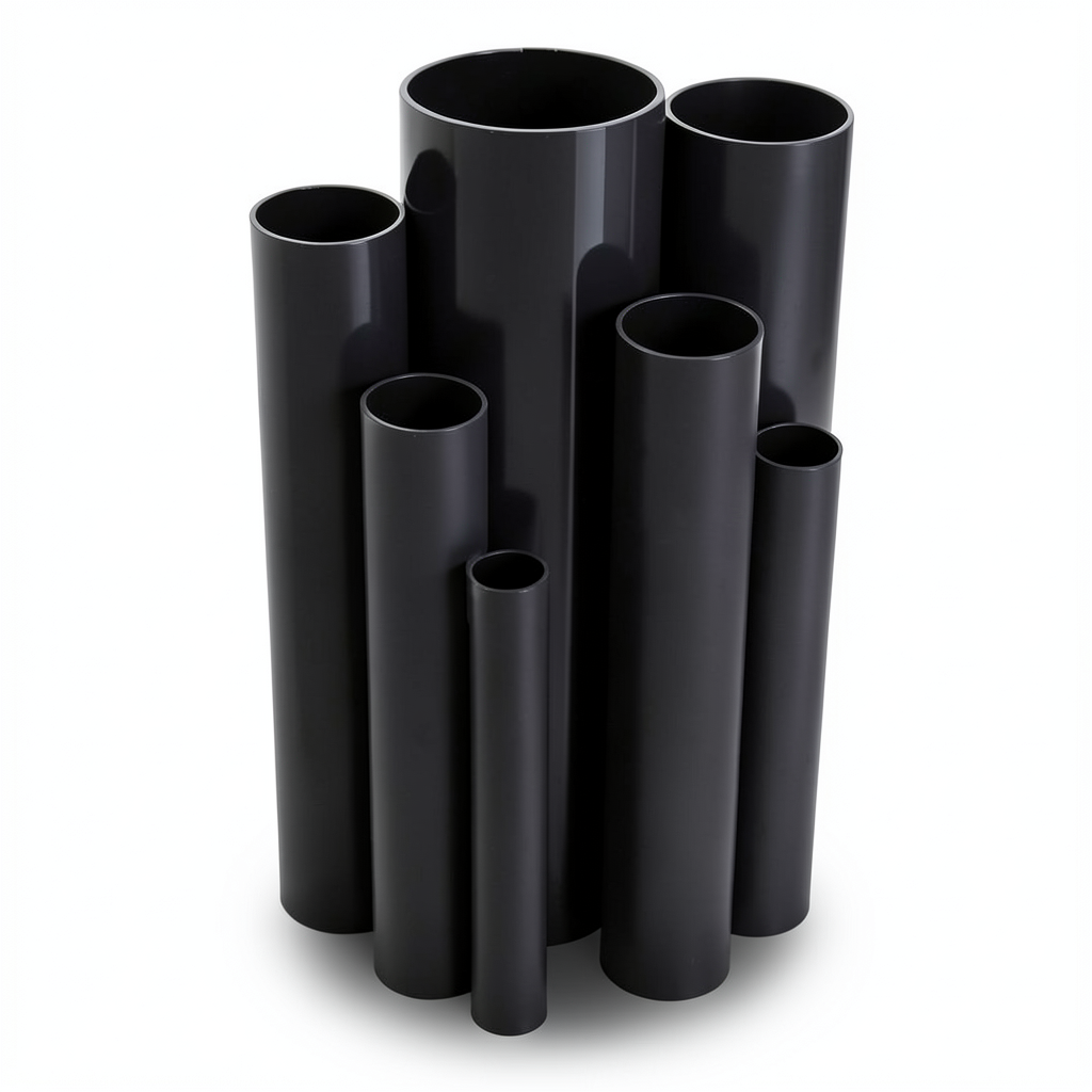 مواسير UPVC ضغط اسمي 17.2 بار مقاس ½ 1 إنش سمك 2.84 مم لون أسود