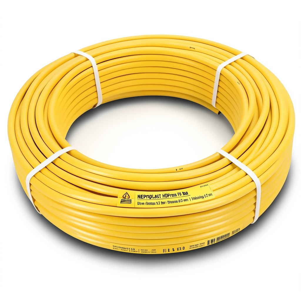 أنابيب HDPE نيبروبلاست PE 100 ضغط 16 بار قطر 90 مم سمك 8.2 مم لون أصفر | نيبروبلاست