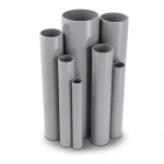 مواسير UPVC ضغط اسمي 21.7 بار مقاس 1 إنش سمك 2.5 مم لون رمادي