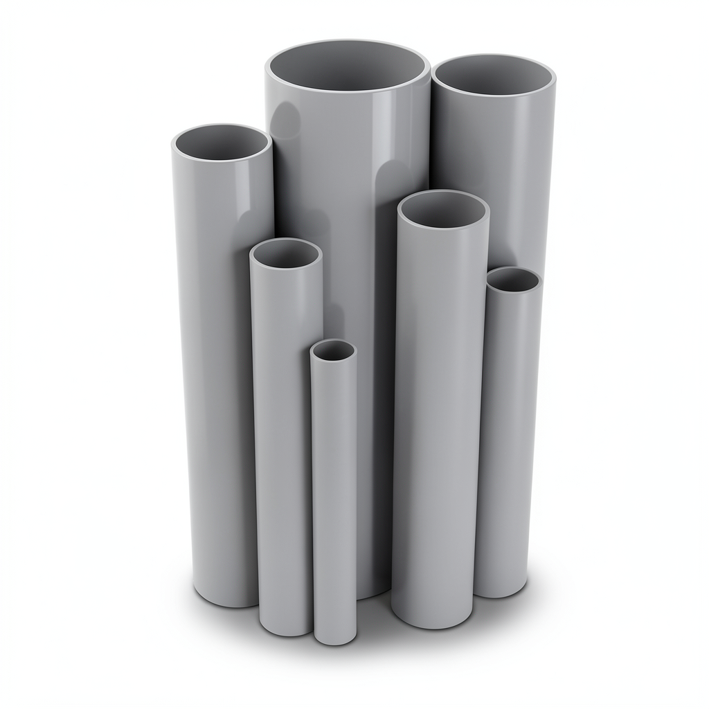 مواسير UPVC ضغط اسمي 21.7 بار مقاس 1 إنش سمك 2.5 مم لون رمادي