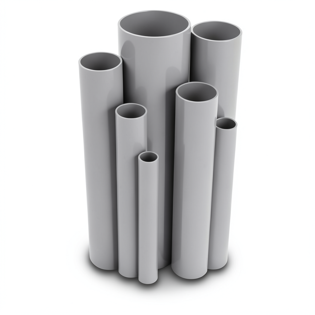 مواسير UPVC ضغط 13.8 بار مقاس ¼ 1 إنش سمك 2.01 مم لون رمادي