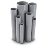 مواسير UPVC ضغط 13.8 بار مقاس ½ 1 إنش سمك 2.29 مم لون رمادي