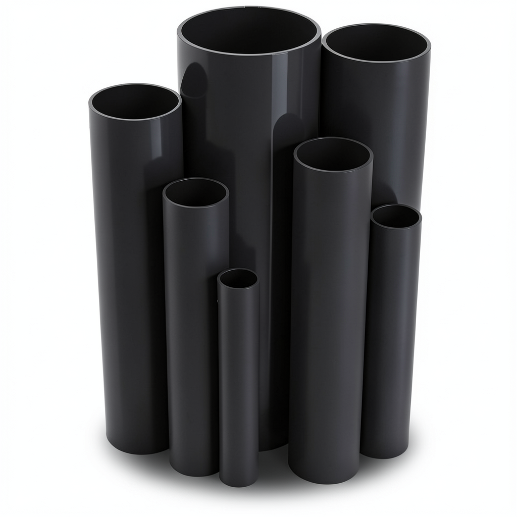 مواسير UPVC ضغط اسمي 8.6 بار مقاس 2 إنش سمك 1.85 مم لون اسود