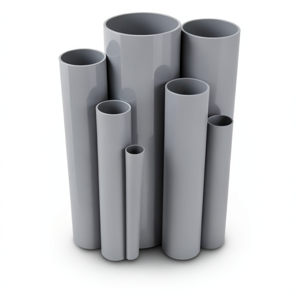 مواسير UPVC ضغط 17.2 بار مقاس ¼ 1 إنش سمك 2.49 مم لون رمادي