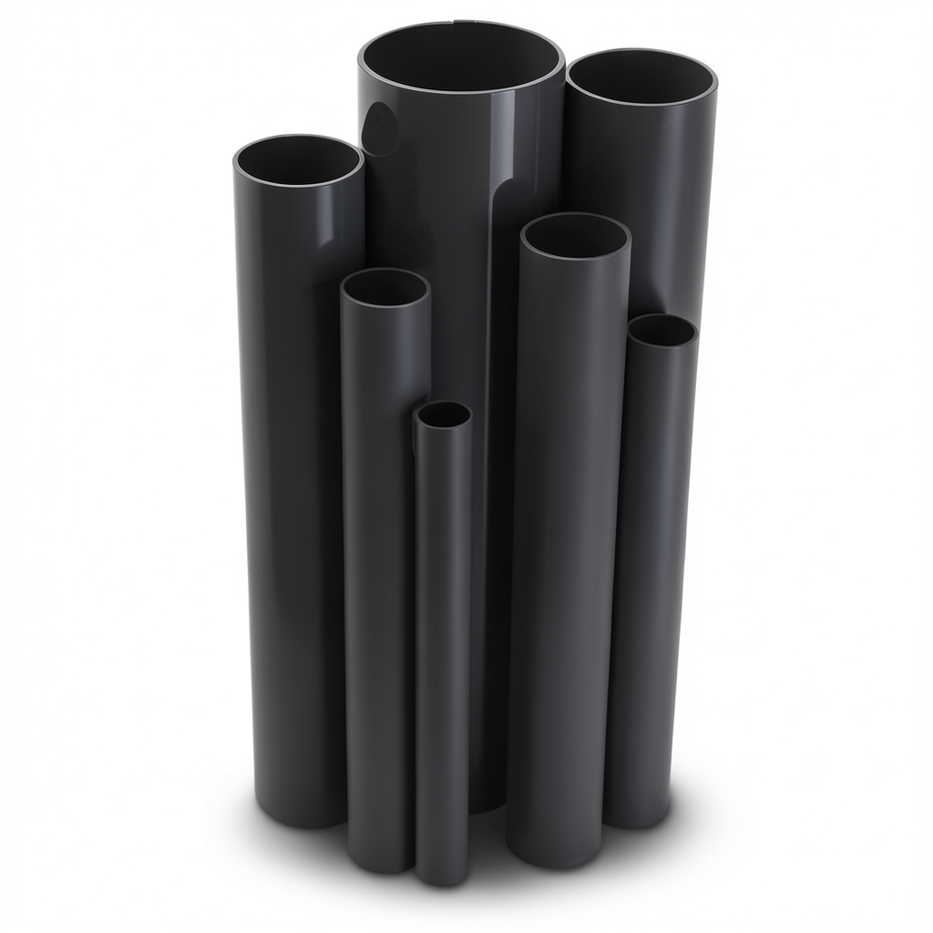 مواسير UPVC ضغط اسمي 17.2 بار مقاس ¼ 1 إنش سمك 2.49 مم لون أسود