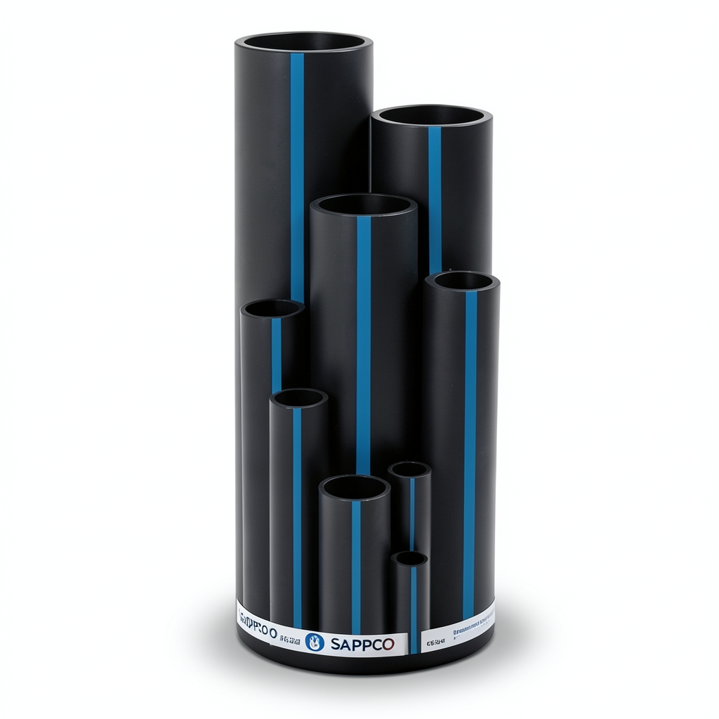 Sappco HDPE Pipes PE 100 Pressure 16 Bar Outside Diameter 225 mm Thickness 20.5 mm Black | SAPPCO