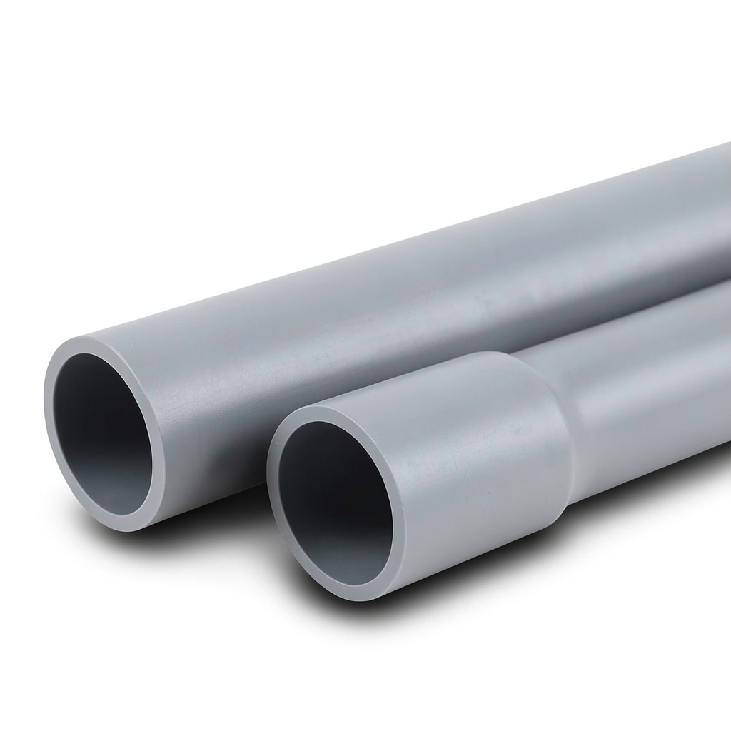 UPVC Pipes Nominal Pressure 17.2 Bar Size 8 inch Thickness 12.9 mm Gray