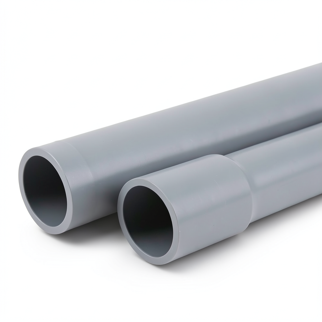UPVC Pipes Nominal Pressure 17.2 Bar Size 8 inch Thickness 12.9 mm Gray