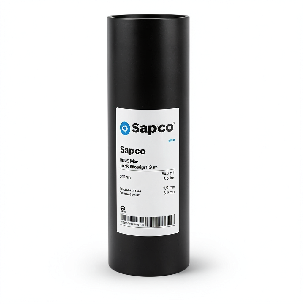 Sappco HDPE Pipe DR 21 PN 6.9 Bar Size 250 mm Thickness 11.9 mm Black | SAPPCO