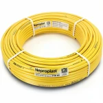 أنابيب HDPE نيبروبلاست PE 80 ضغط 12.5 بار قطر خارجي 25 مم سمك 2.3 مم لون أصفر 