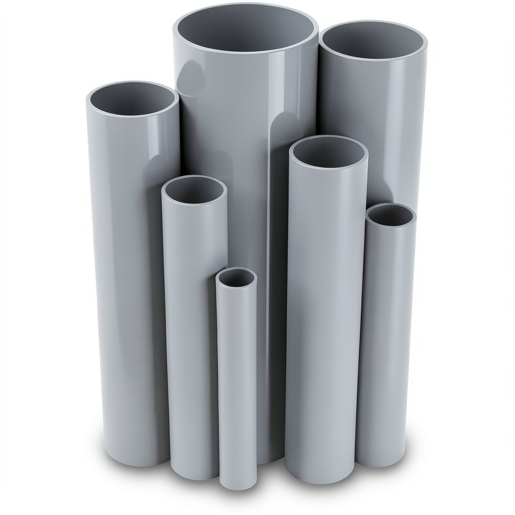 مواسير UPVC ضغط 17.2 بار مقاس 2 إنش سمك 3.56 مم لون رمادي