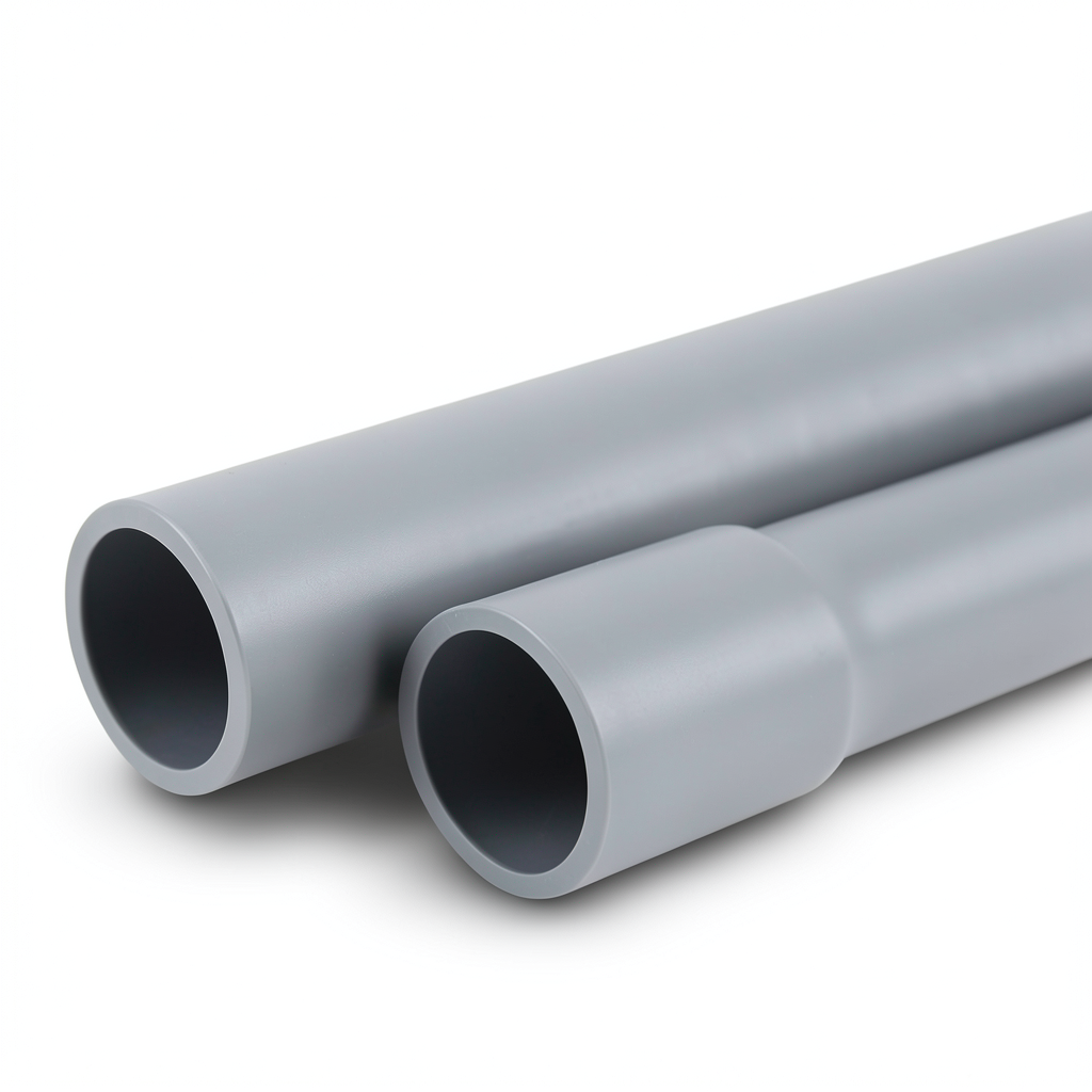 مواسير UPVC ضغط 13.8 بار مقاس 6 إنش سمك 8 مم لون رمادي