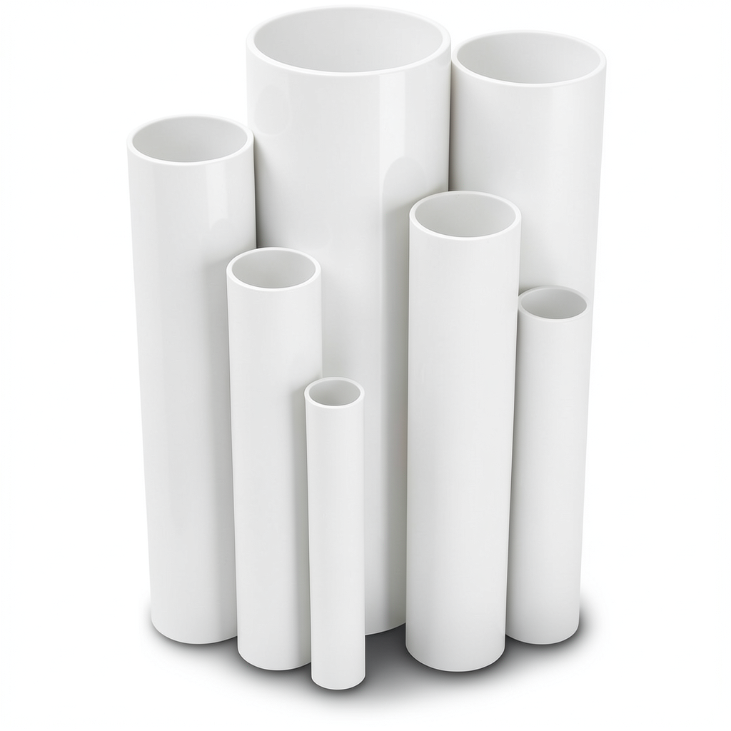 مواسير UPVC ضغط 21.7 بار مقاس 2 إنش سمك 4.47 مم لون أبيض